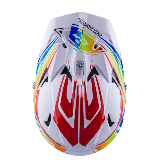 ONeal Fury Fidlock DH Helm Evo Rainbow weiss_rot_gelb_grün_blau_Oben